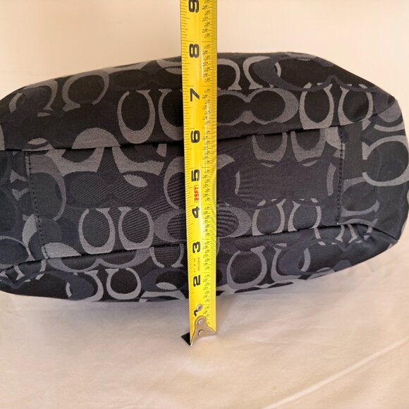 Authentic Coach Signature Shoulder Bag – Black/Grey, 13" x 8.5" x 6" - Picture 12 of 12
